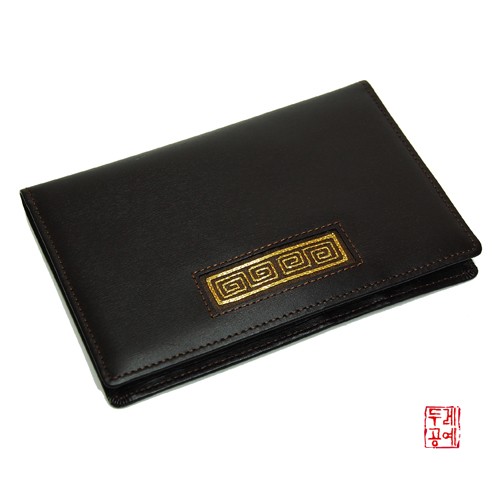 Leather Passport Wallet (Traditional Roof Tile Pattern)
