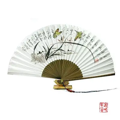 乌竹绘画折扇[兰花]