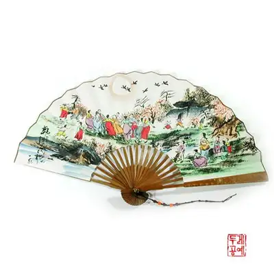 乌竹装饰画扇[强强水月来]