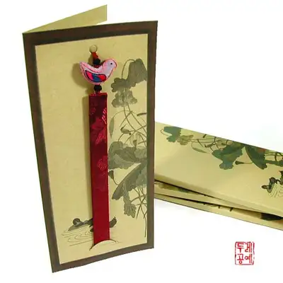 花卉刺绣书签[卡片式]