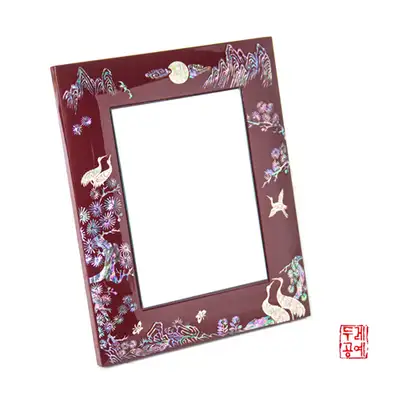 螺钿送하群鹤镜（红色）