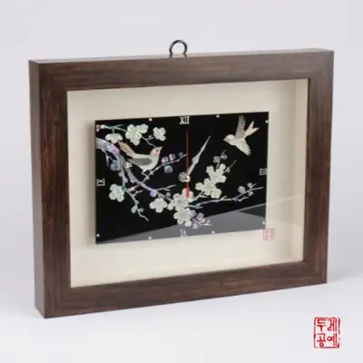 梅花上的小鸟时钟挂画