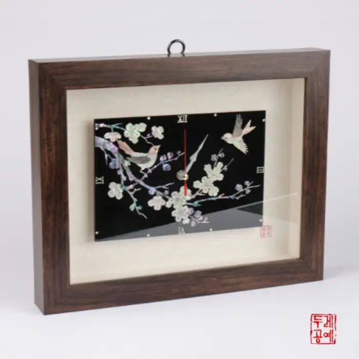 梅花上的小鸟时钟挂画