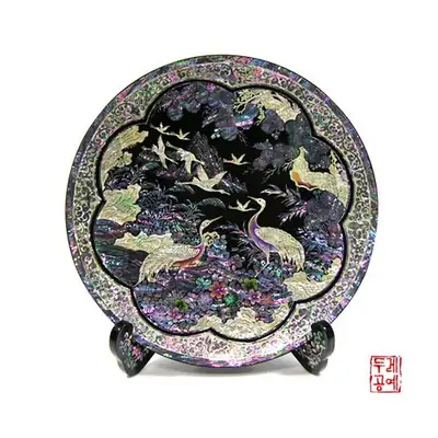 圓形托盤【山水松鶴紋】