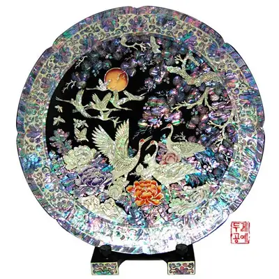 蓮花紋圓形托盤