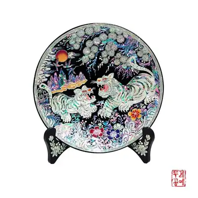 彩画山水百虎争盘[小]