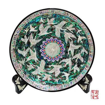 螺钿漆器群鹤纹圆形托盘
