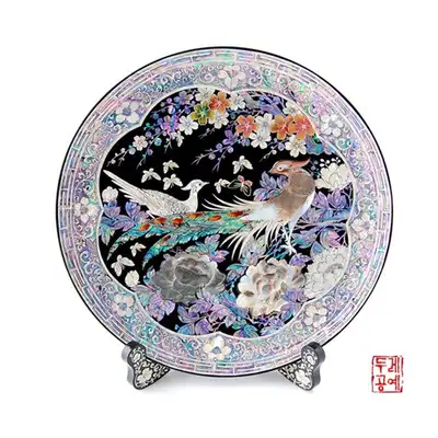 孔雀的花园珍珠圆盘 圆形托盘