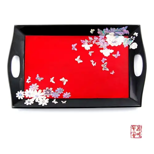 花卉盛宴方形托盘(撞色)