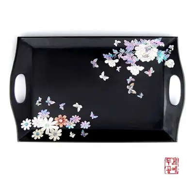 花卉盛宴方形托盘（黑色）