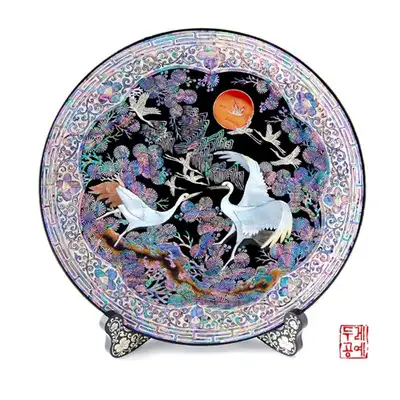 月下群学珍珠贝圆形托盘