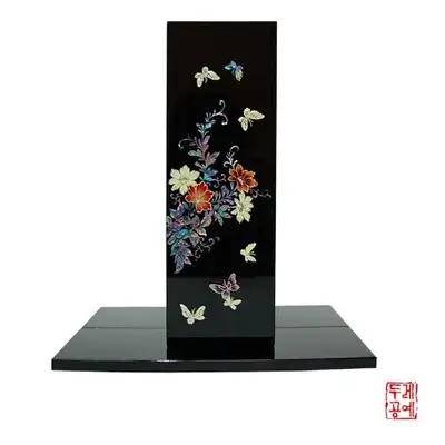 花蝶螺钿方形花瓶