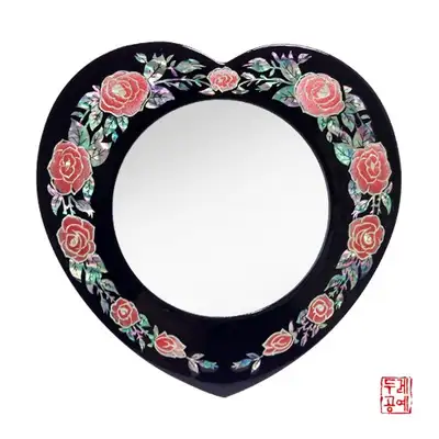 玫瑰纹心形桌面相框 [黑色]