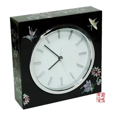 螺钿漆器桌面时钟-方形大号 2008