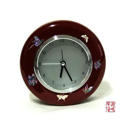 螺钿圆形挂钟(蝴蝶)