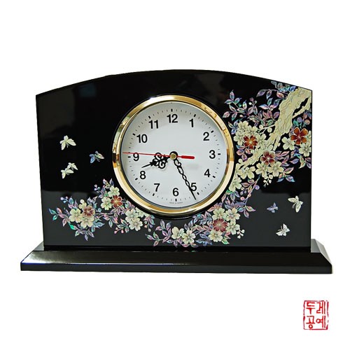 Flower and Butterfly Mother-of-Pearl Wall Clock