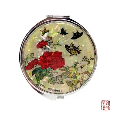 [南桂宇] 花蝶图手镜 - 芍药花与蝴蝶