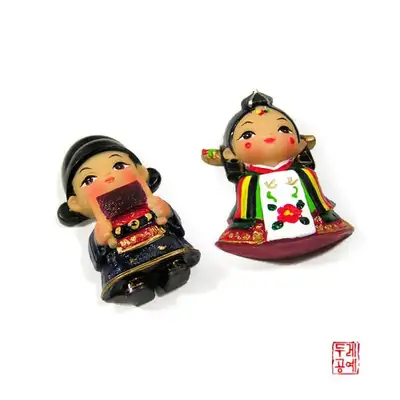大理石纹新郎新娘磁性人偶