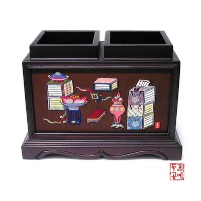 铅笔筒【书架纹】