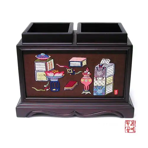 铅笔筒【书架纹】