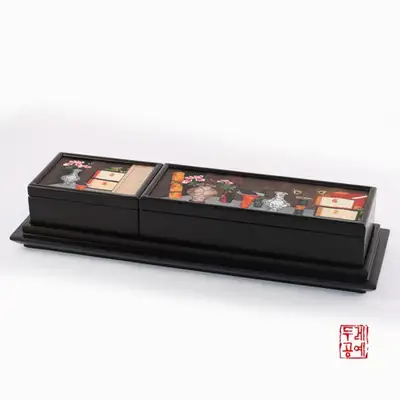 民画名片盒&笔筒套装