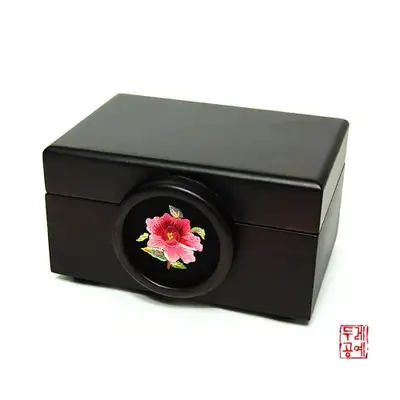 圆形名片盒 - 芙蓉花