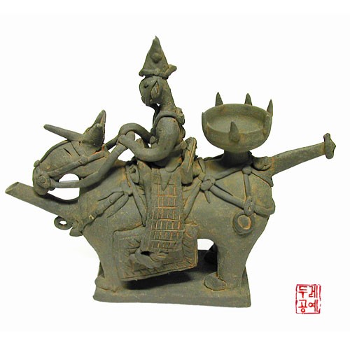 Horseman Figurine Earthenware