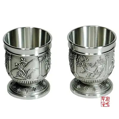 锡制烧酒杯(四君子2P)