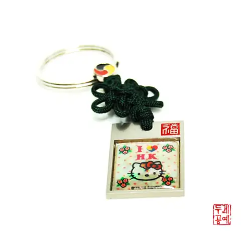Hello Kitty Love Korea方形钥匙圈