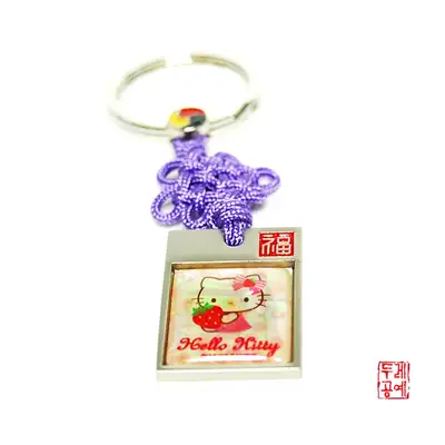 Hello Kitty 草莓 正方形钥匙扣