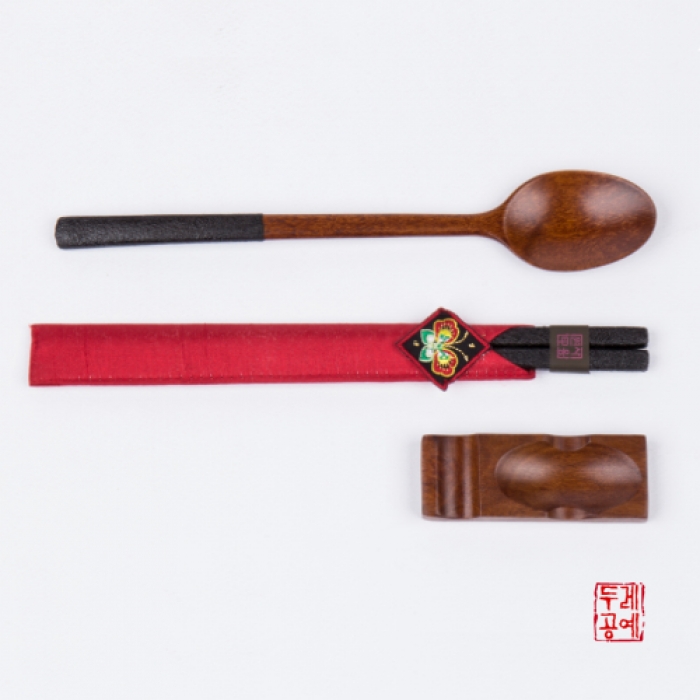 Two-Tone Natural Lacquer Spoon and Fork Set 3P