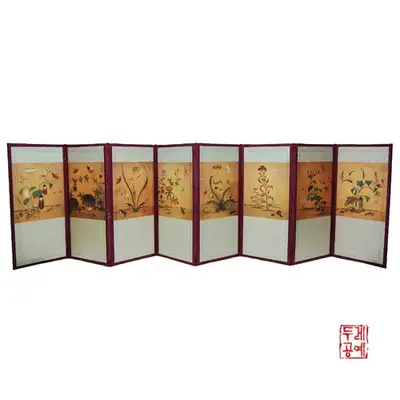 申师任堂 草虫图屏风 8幅