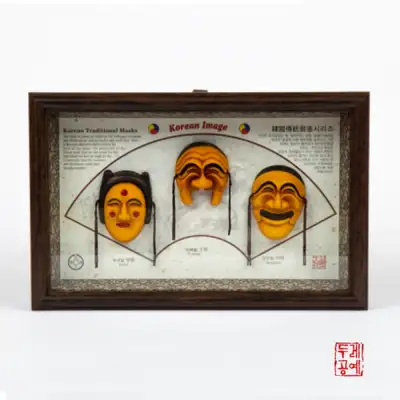 [韓國遺產]3款傳統面具壁掛畫-大