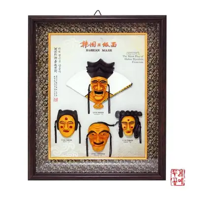 【韩国遗产】4款传统面具挂画