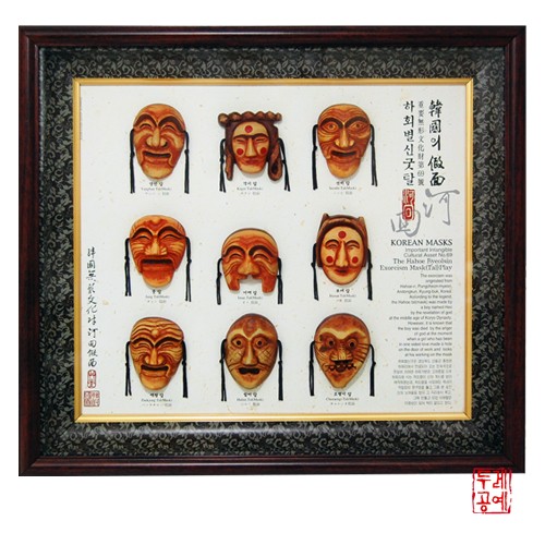 Hahoe Byeolsin Kut Mask 9-Type Mask Frame