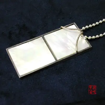 方形贝母项链 2