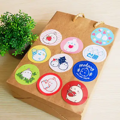[Artist Edition] Cute Round Gift Sticker Set 10 Types (20 Sheets)