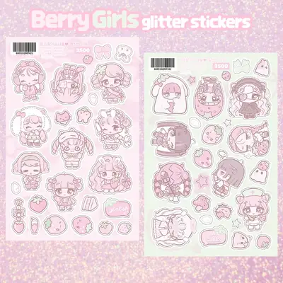 Seol Ki Illustration | Berry Girls Die-Cut Sticker Set of 2