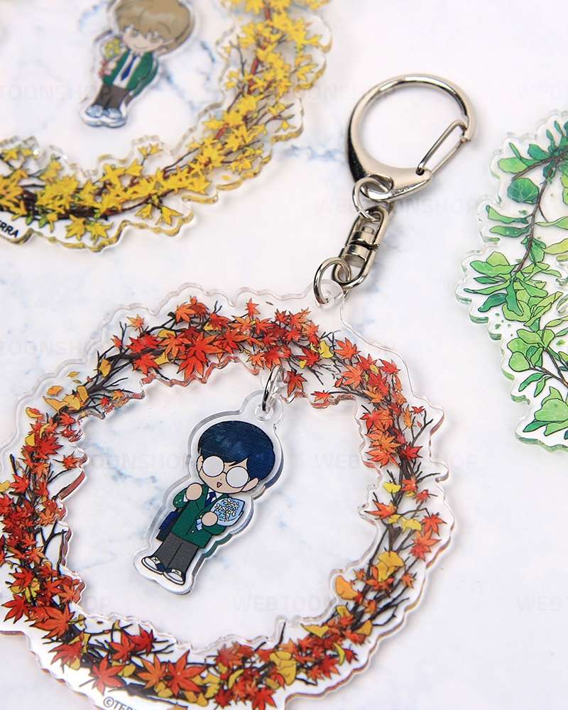 [Spinach Bouquet] Four Seasons Long Tube Acrylic Keyring 5-Piece Set