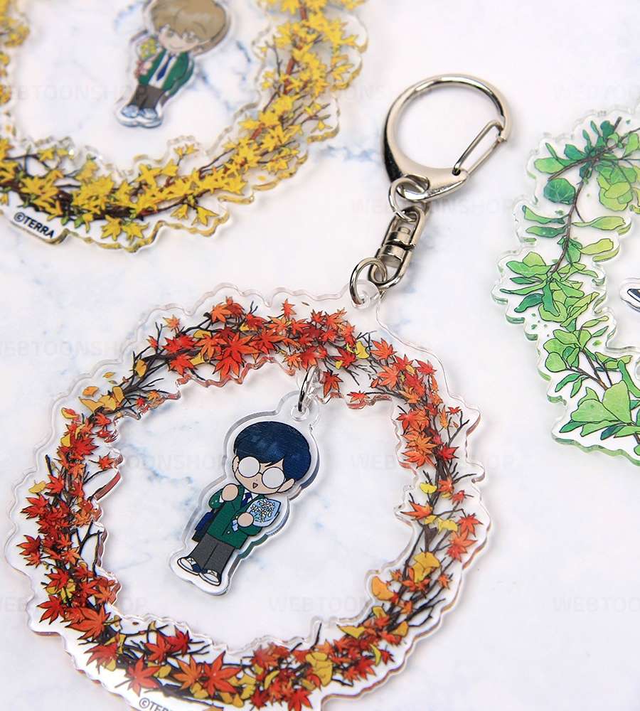 [Spinach Bouquet] Four Seasons Long Tube Acrylic Keyring 5-Piece Set