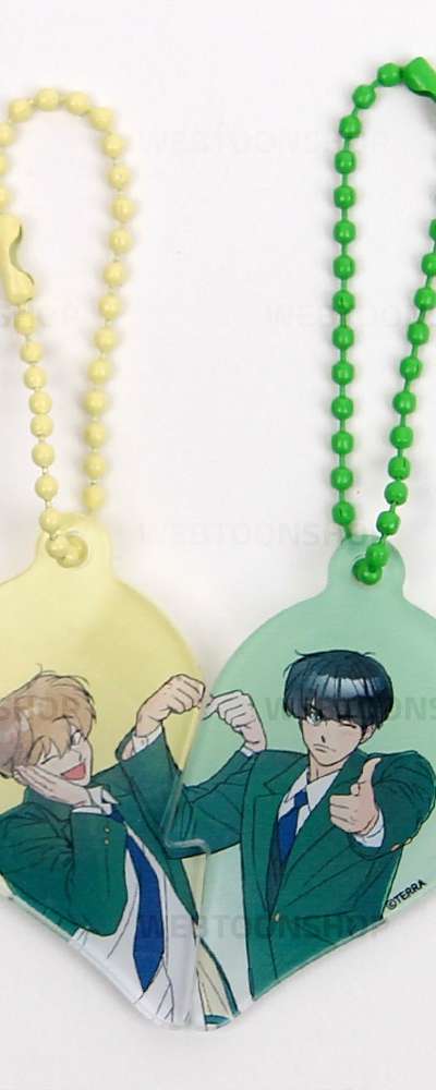 [Spinach Flower Bouquet] Heart Fusion Couple Charm 2 Types | Acrylic Charm
