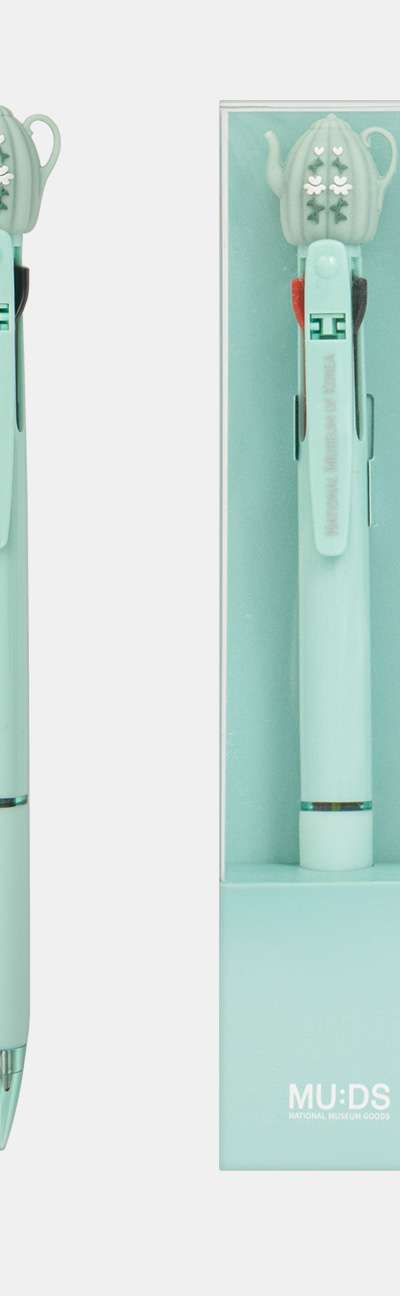 Celadon Three-Color Ballpoint Pen (Melon-Peony Ewer) [Creating a Blue World: Goryeo Figurative Celadon] Exhibition