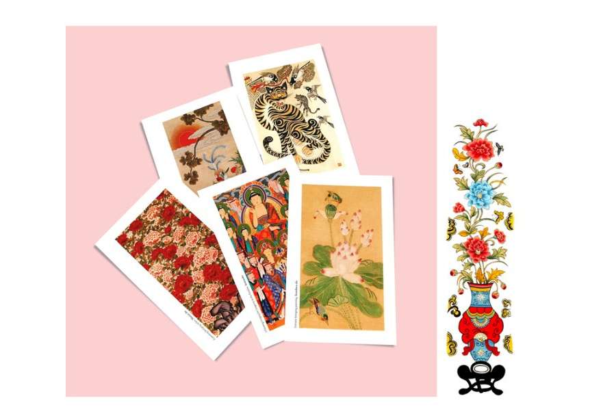 Minhwa Frame-Style Postcard