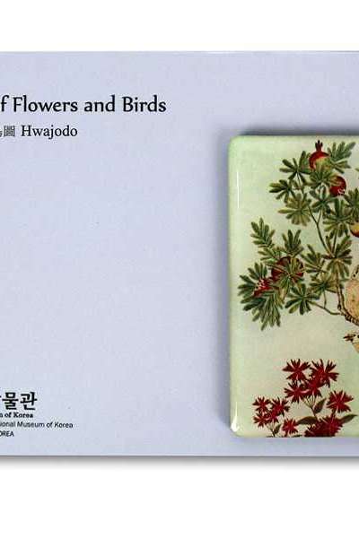 Bird and Flower Painting Magnet - Pomegranate