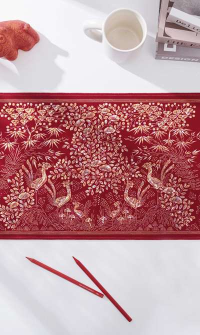 Desk Long Pad & Sticker Set (Mother-of-Pearl Lacquerware) (Solo Purchase) <2025 Muse Contest Selected Work>