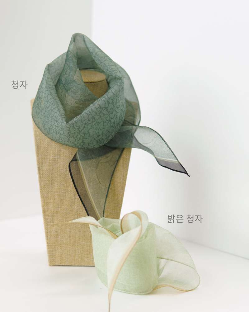 Goryeo Sangyo Celadon Silk Organza Scarf [Crafting a Blue World, Goryeo Sangyo Celadon] Exhibition