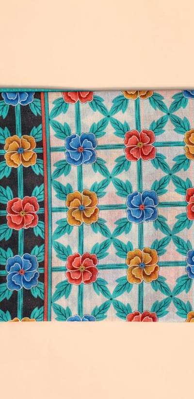 Sosul Peony Flower Pattern (Daeseungsa) Handkerchief