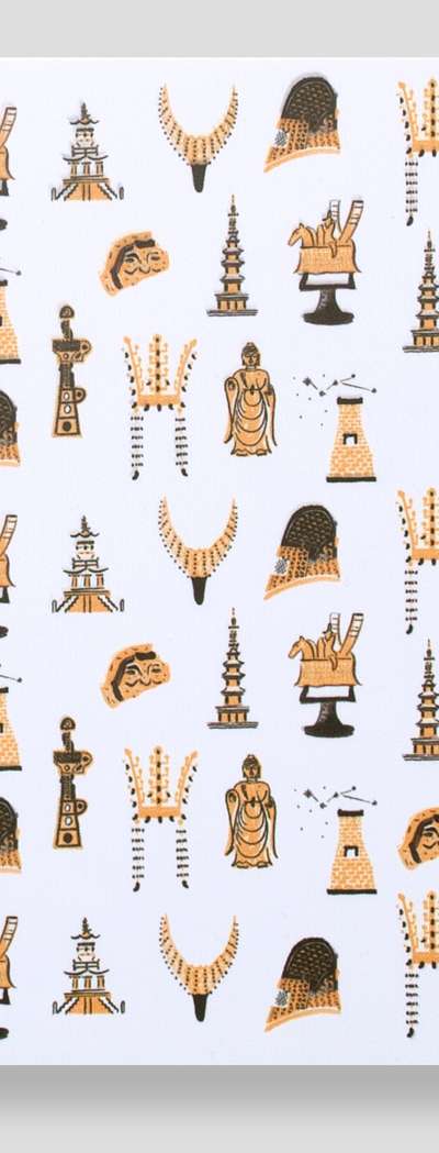 Mille Silla Relics Glasses Cloth (White) - Gyeongju Museum Specialty Product