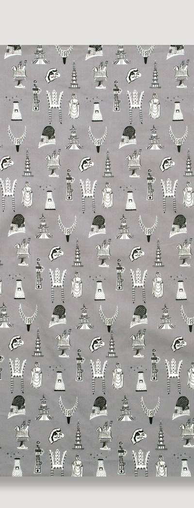 Mille Silla Relics Handkerchief (Gray) - National Gyeongju Museum Specialty Product