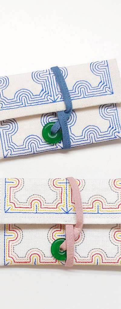 Colored Thread Quilted Pouch Wallet <2023 Muse Public Call Selected Work>